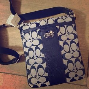 Coach Swingback Crossbody Purse in Gray/Black